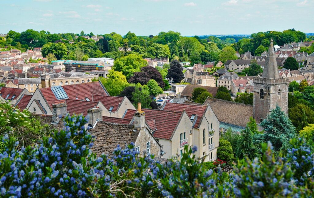 Market town of Bradford on Avon in Wiltshire