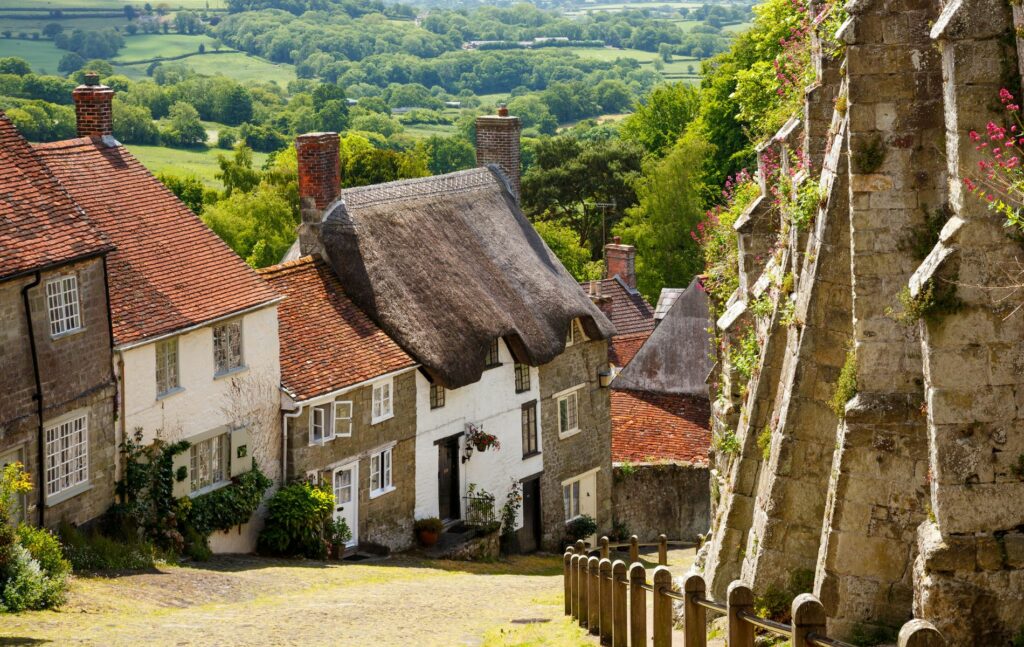 Gold Hill in Shaftesbury, market town in Dorset