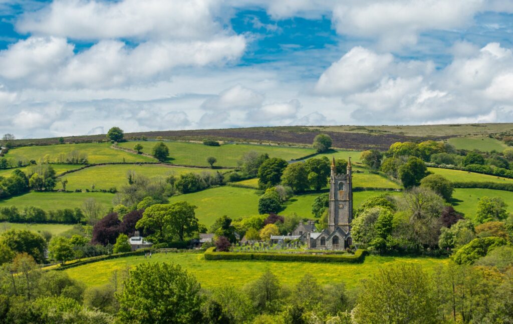 St Pancras Church at Widecombe, Dartmoor, Devon