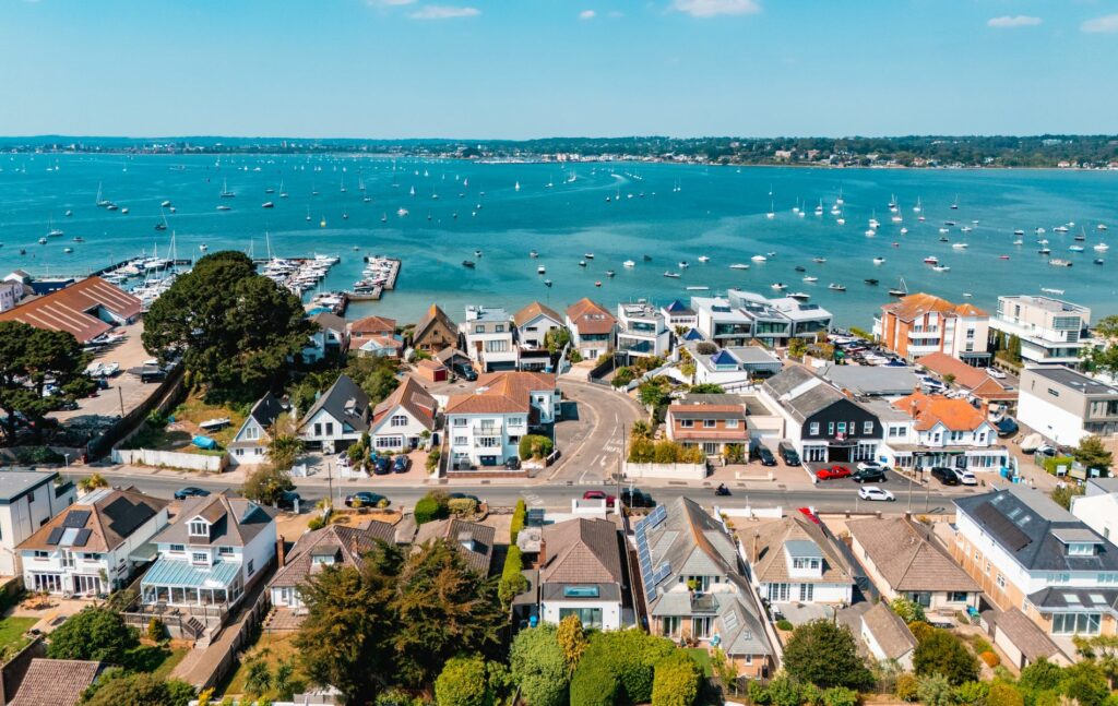 Retiring to Dorset, aerial view of Sandbanks and Poole Harbour