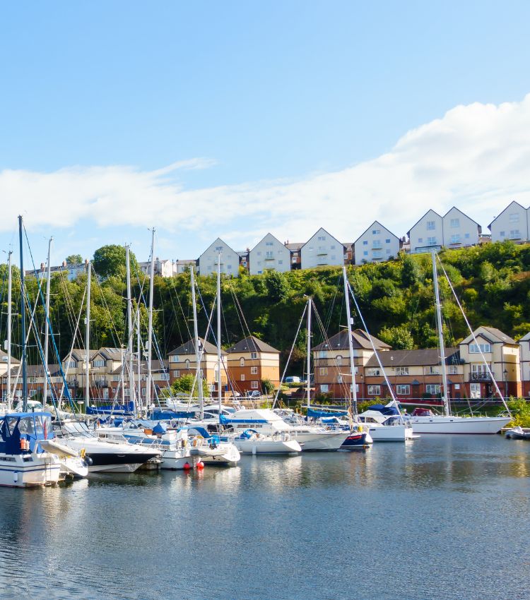 Penarth Sailing Boats Moored at Penarth Marine, Cardiff